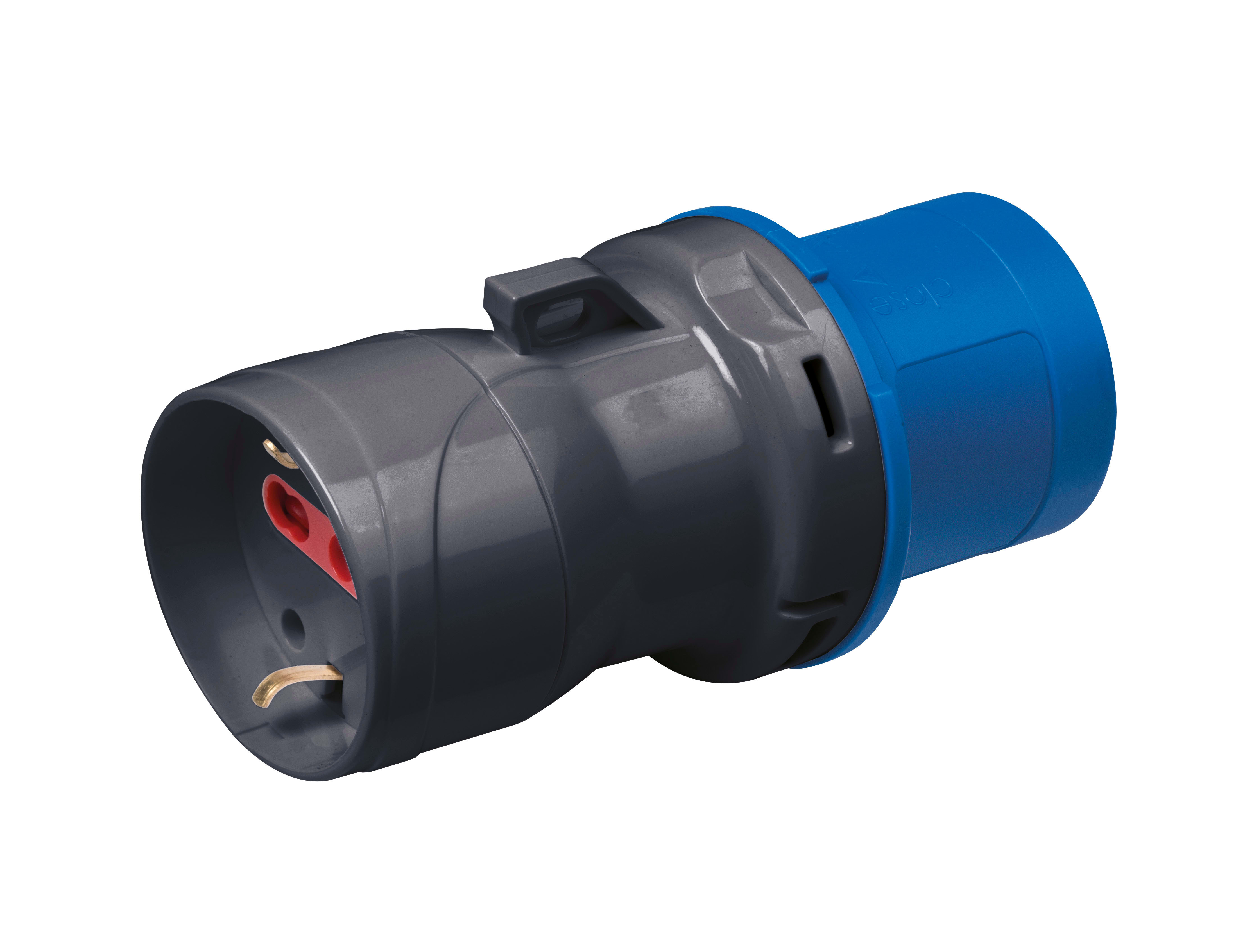 ROSI - ADATTATORE SPINA INDUSTRIALE 16A 3P 220V - 1 PRESA SCHUKO BIV. 10/16A - IP20 - 10 PZ