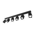 LUMICOM - LUMICOM | BRINCK Plafoniera XL, 6X GU10, max 33W, metallo, nero, L.6cm