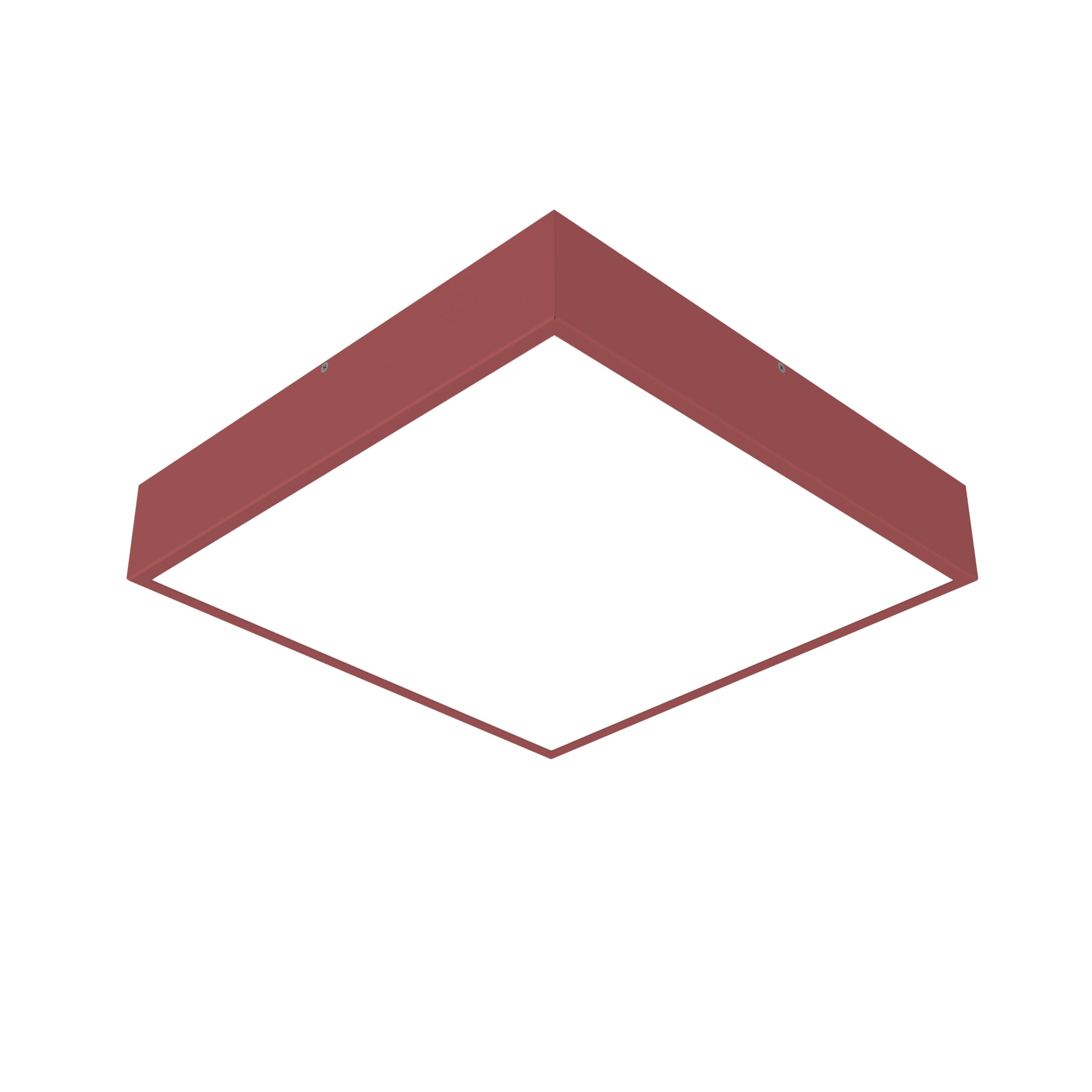 LUMICOM - MONDRIAN PLAFONIERA 42X42 METALLO ROSSO COWHIDE 30W 4000K