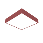 LUMICOM - MONDRIAN PLAFONIERA 42X42 METALLO ROSSO COWHIDE 30W 4000K