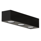 LUMICOM - LUMICOM | MANHATTAN L Plafoniera, 3X GU10, max 33W, metallo, nero lucido, 30x10cm