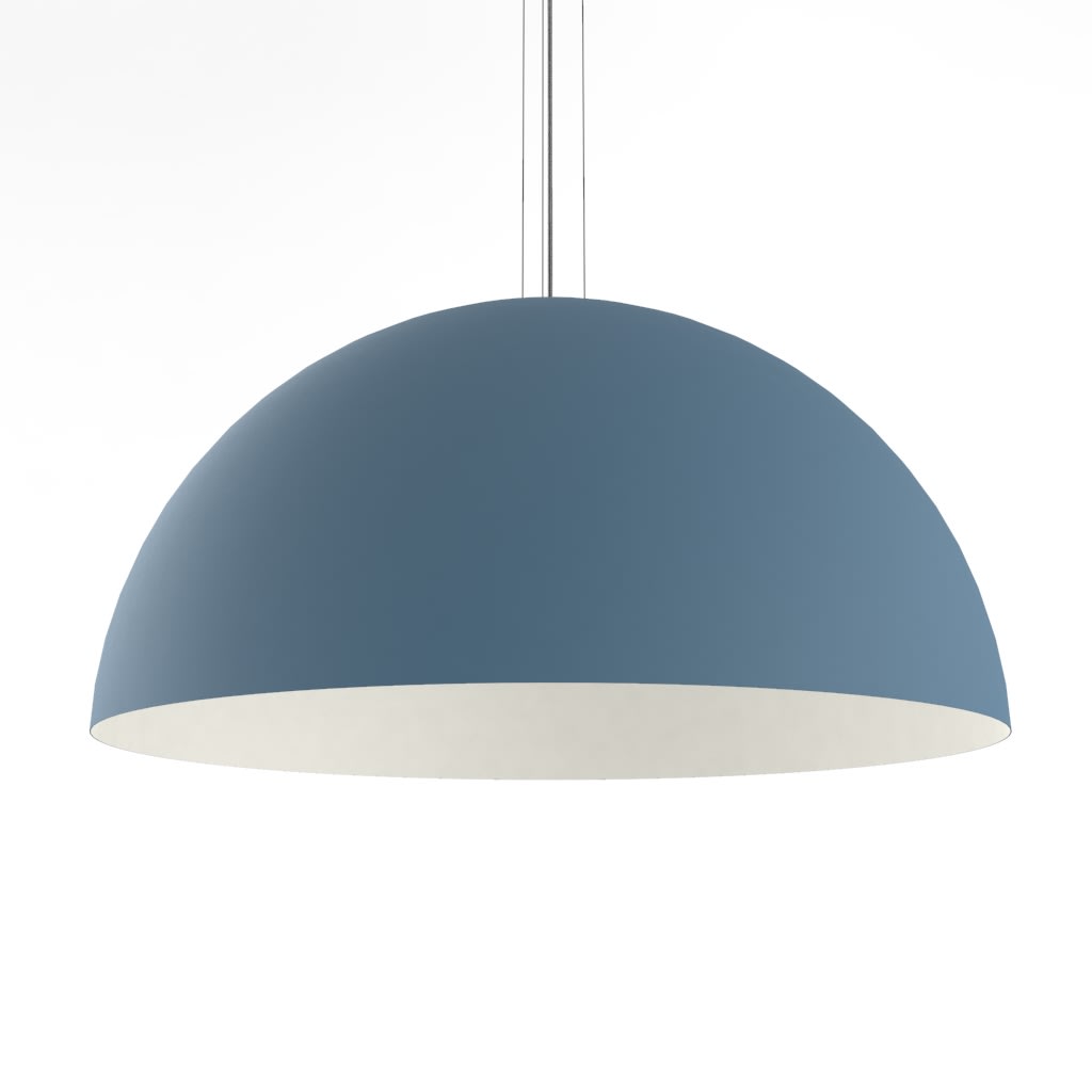 LUMICOM - CASSIS sospensione Ø80 metallo blu avio/bianco 1xE27