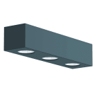 LUMICOM - LUMICOM | MANHATTAN L Plafoniera, 3X GU10, max 33W, metallo, blu mediterraneo, 30x10cm