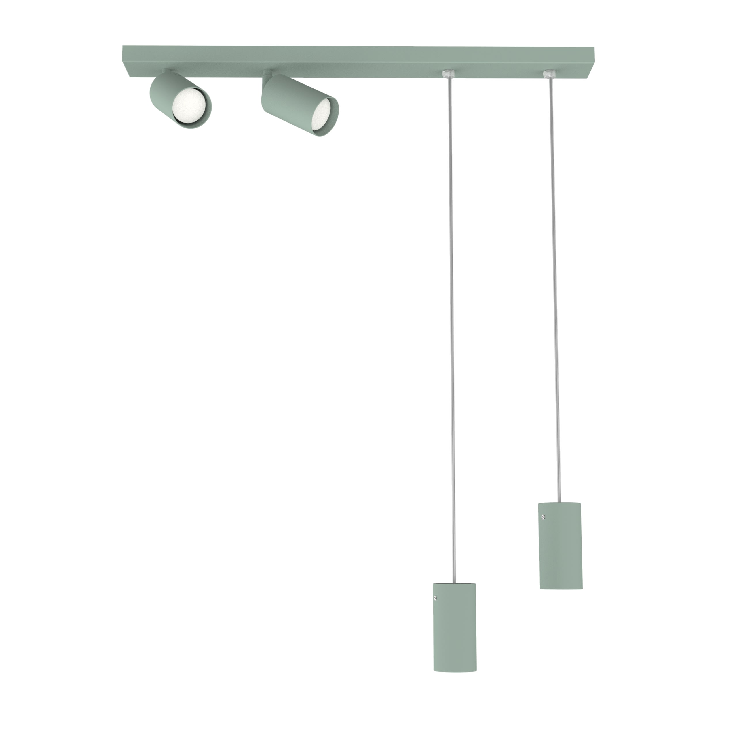 LUMICOM - HYBRID plf/sosp h15 metallo verde iceberg 4xGU10