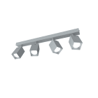 LUMICOM - LUMICOM | BRINCK Plafoniera L, 4X GU10, max 33W, metallo, grigio, L.6cm