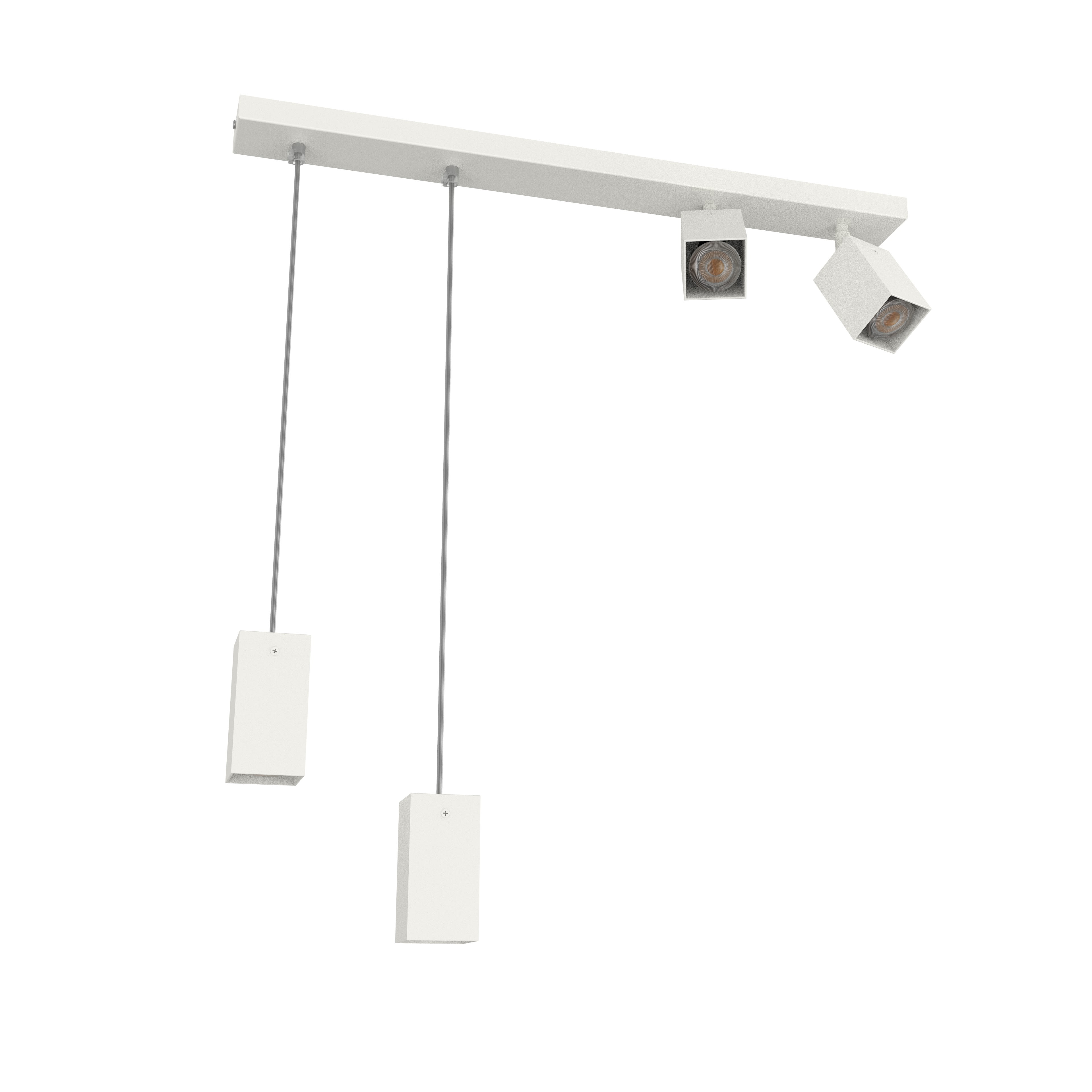 LUMICOM - HYBRICK  plf/sosp h15 metallo bianco lucido 4xGU10