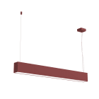 LUMICOM - LUMICOM | LINEAR Sospensione, STRIP LED INTEGRATA, 14.4W, 4000K, metallo, rosso cowhide, L60cm