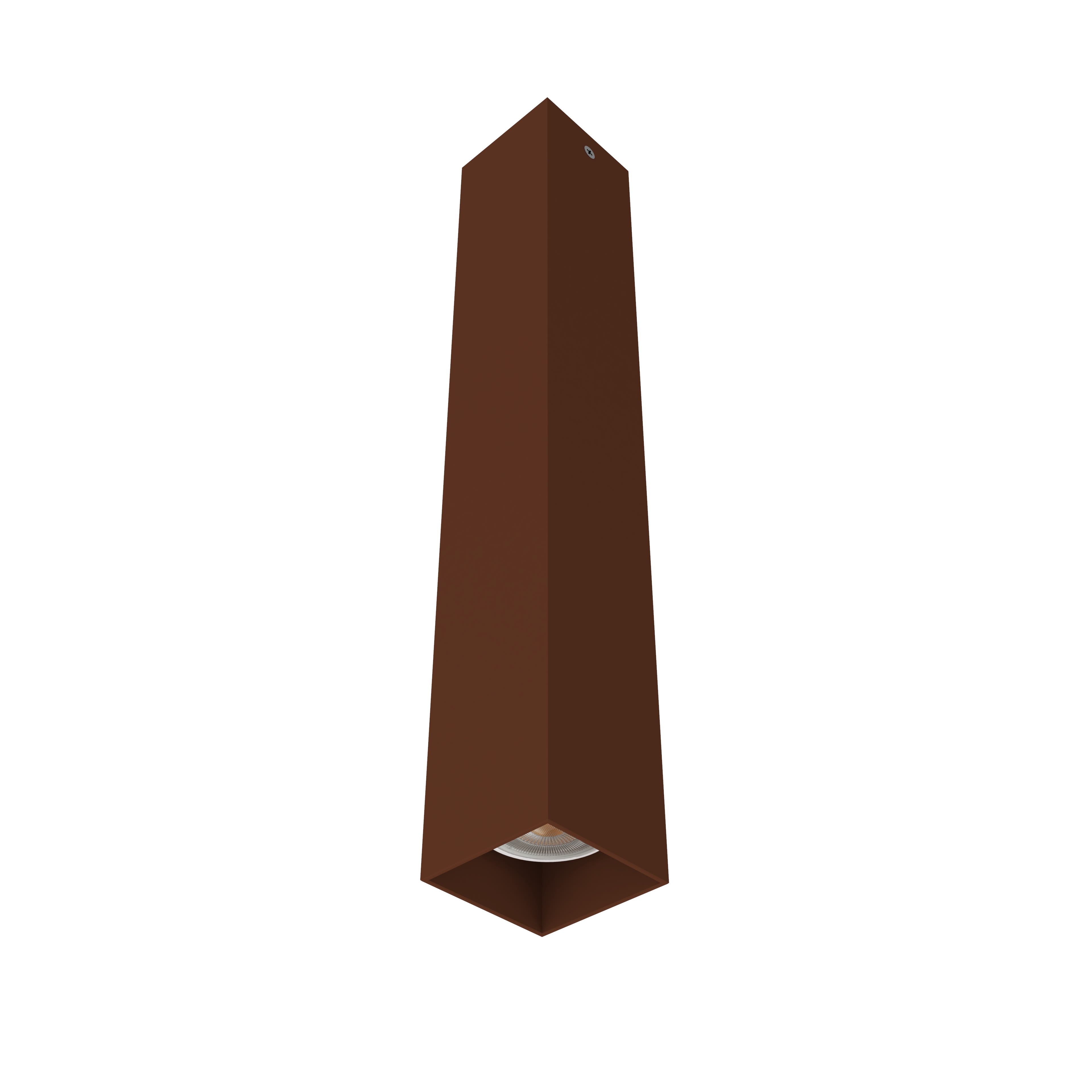 LUMICOM - LUMICOM | CUBE Plafoniera, 1X GU10, max 33W, metallo, marrone corten, H40cm