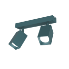 LUMICOM - LUMICOM | BRINCK Plafoniera M, 2X GU10, max 33W, metallo, blu mediterraneo, L.6cm