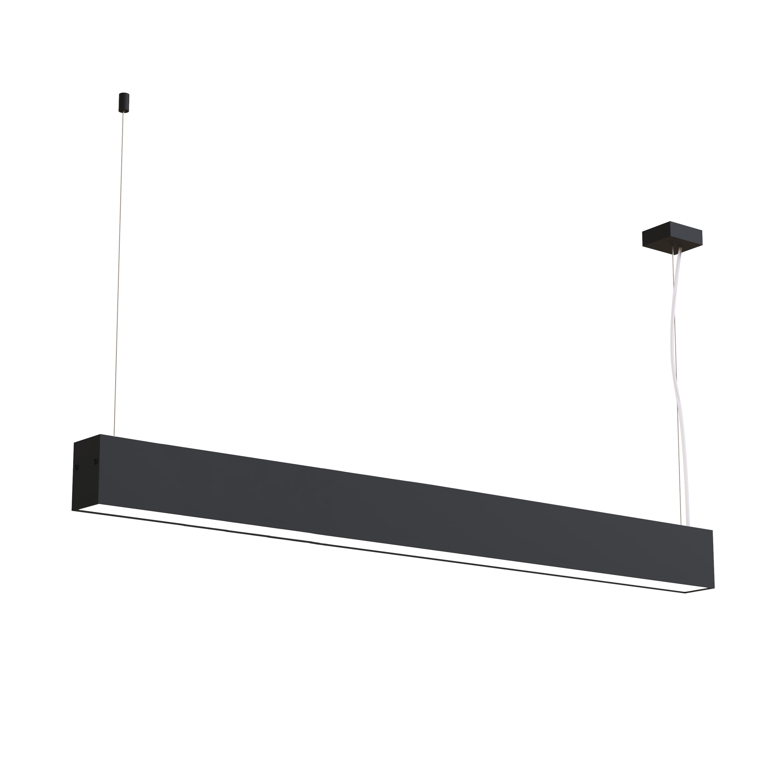LUMICOM - LUMICOM | LINEAR Sospensione, STRIP LED INTEGRATA, 24W, 4000K, metallo, nero opaco, L100cm