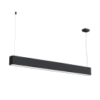 LUMICOM - LUMICOM | LINEAR Sospensione, STRIP LED INTEGRATA, 24W, 4000K, metallo, nero opaco, L100cm