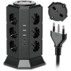 MED - Multipresa torretta 12 prese trivalenti - 3 USB-A + 2 USB-C + 2 INTERRUTTORI.