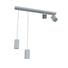 LUMICOM - HYBRICK deckenleucHte/pendelleuchte H15 grau metall 4XGU10