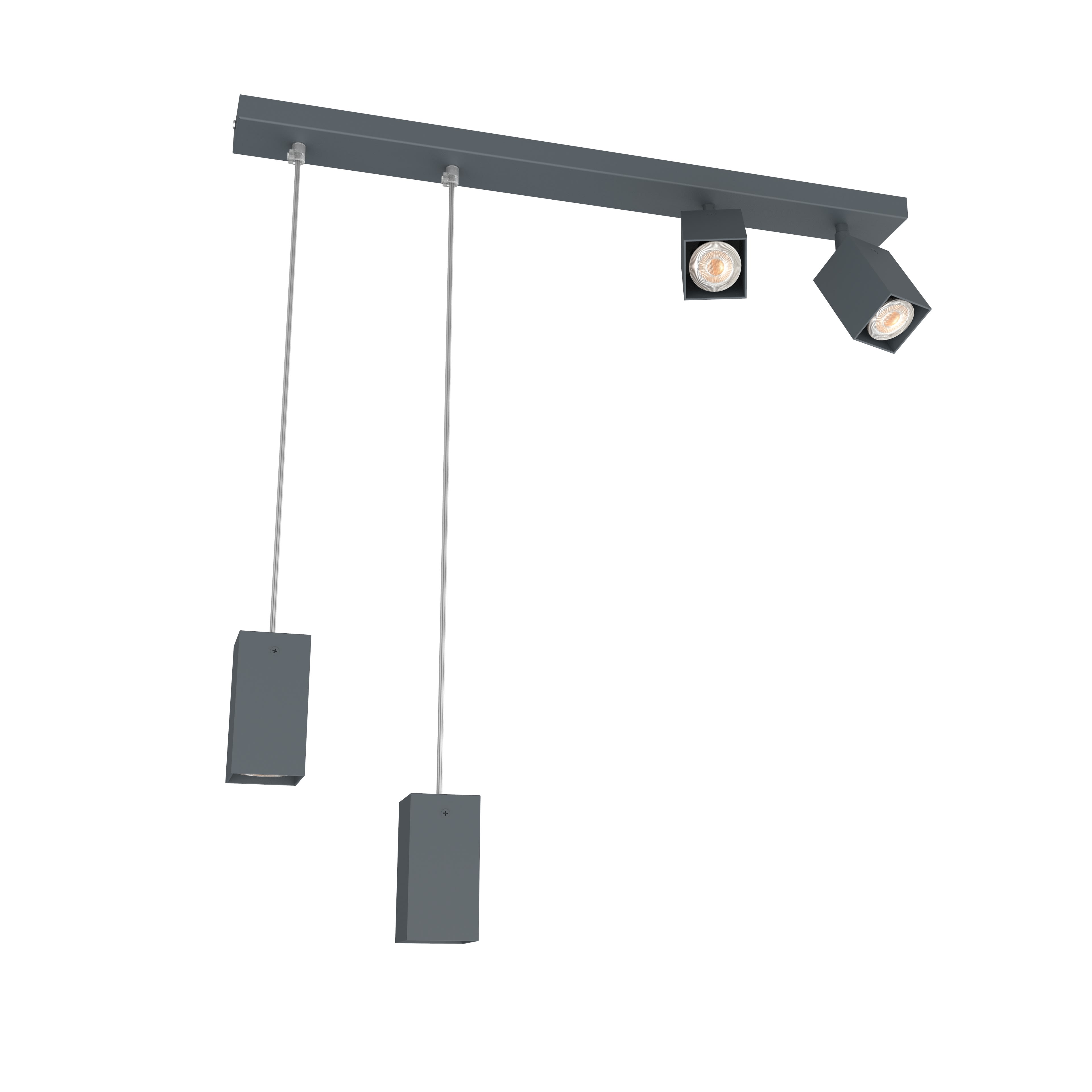 LUMICOM - HYBRICK  plf/sosp h15 metallo grigio antr 4xGU10