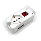 MED - Multipresa 1 schuko/bivalente + 2 bipasso - cavo 1.5m interrutt. luminoso.