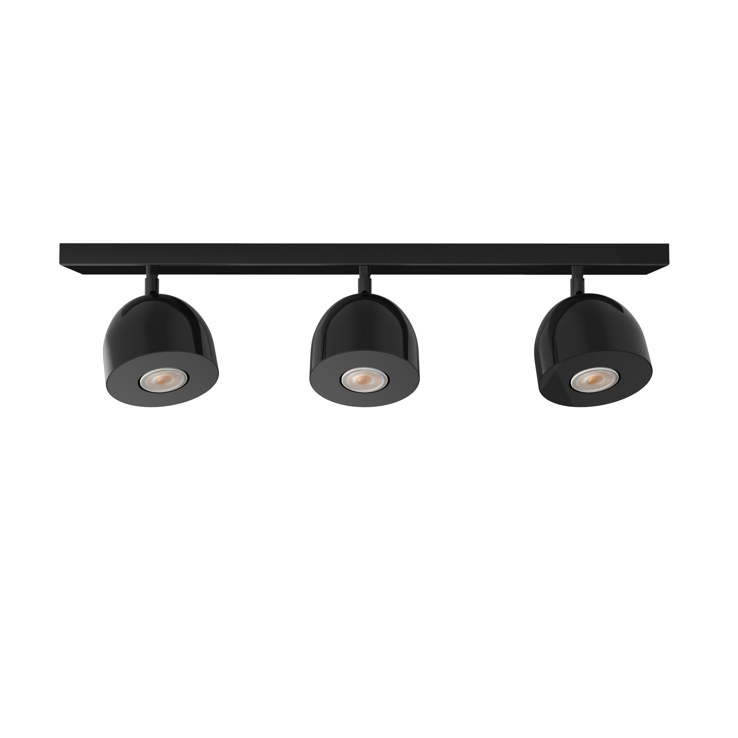 LUMICOM - LUMICOM | CAMPANELLA Plafoniera, 3X GU10, max 33W, metallo, nero lucido, D.12cm