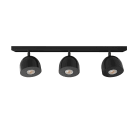 LUMICOM - LUMICOM | CAMPANELLA Plafoniera, 3X GU10, max 33W, metallo, nero lucido, D.12cm