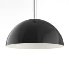 LUMICOM - CASSIS SOSP. Ø80 METALLO NERO LUCIDO / BIANCO 1 X E27