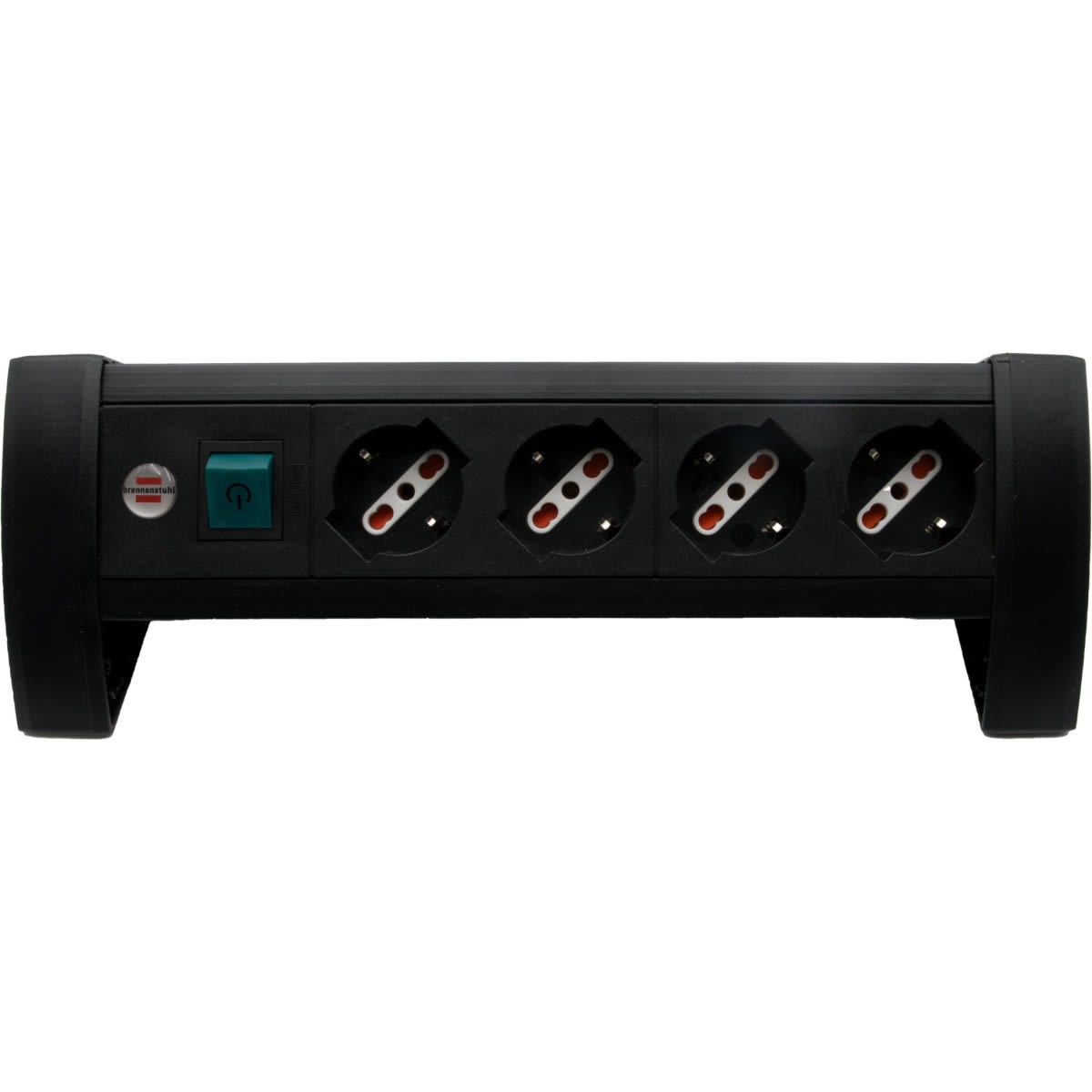BRENNENSTHUL - Multipresa scrivania 4 posti trivalente  interr. luminoso  cavo 1,8m H05VV-F 3G1,5 - dim 29x10cm.