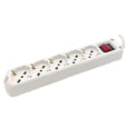 MED - Multipresa 5 prese Bipasso / Schuko Bianca interr luminoso cavo 3x1.5mm - 1,5mt.