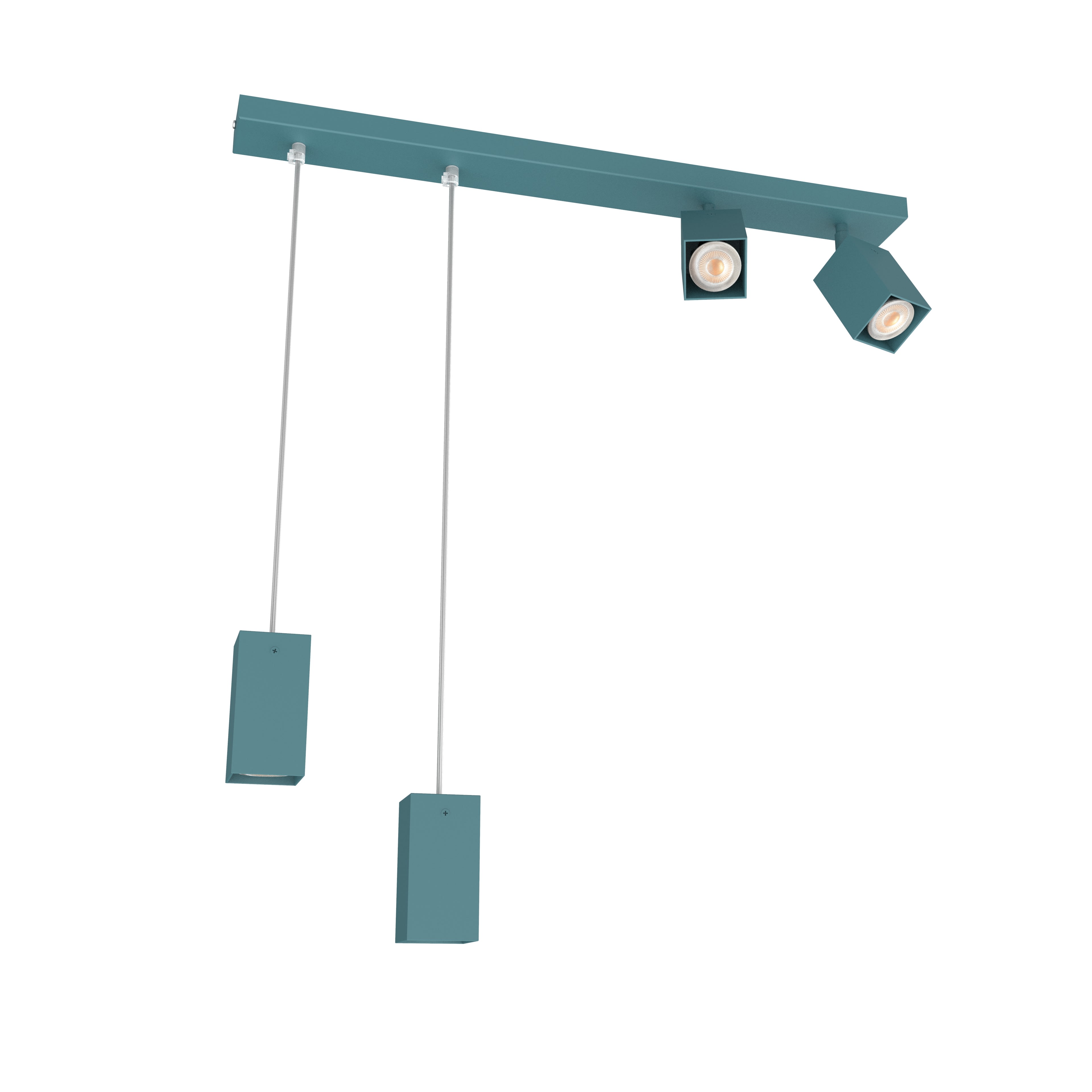 LUMICOM - HYBRICK  plf/sosp h15 metallo blu med 4xGU10