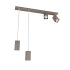 LUMICOM - HYBRICK plf/sosp h15 metallo tortora lucido 4xGU10