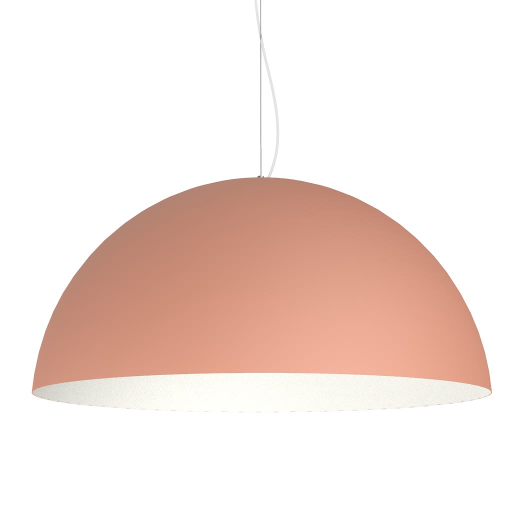LUMICOM - CASSIS sospensione Ø60 metallo terracotta/bianco 1xE27