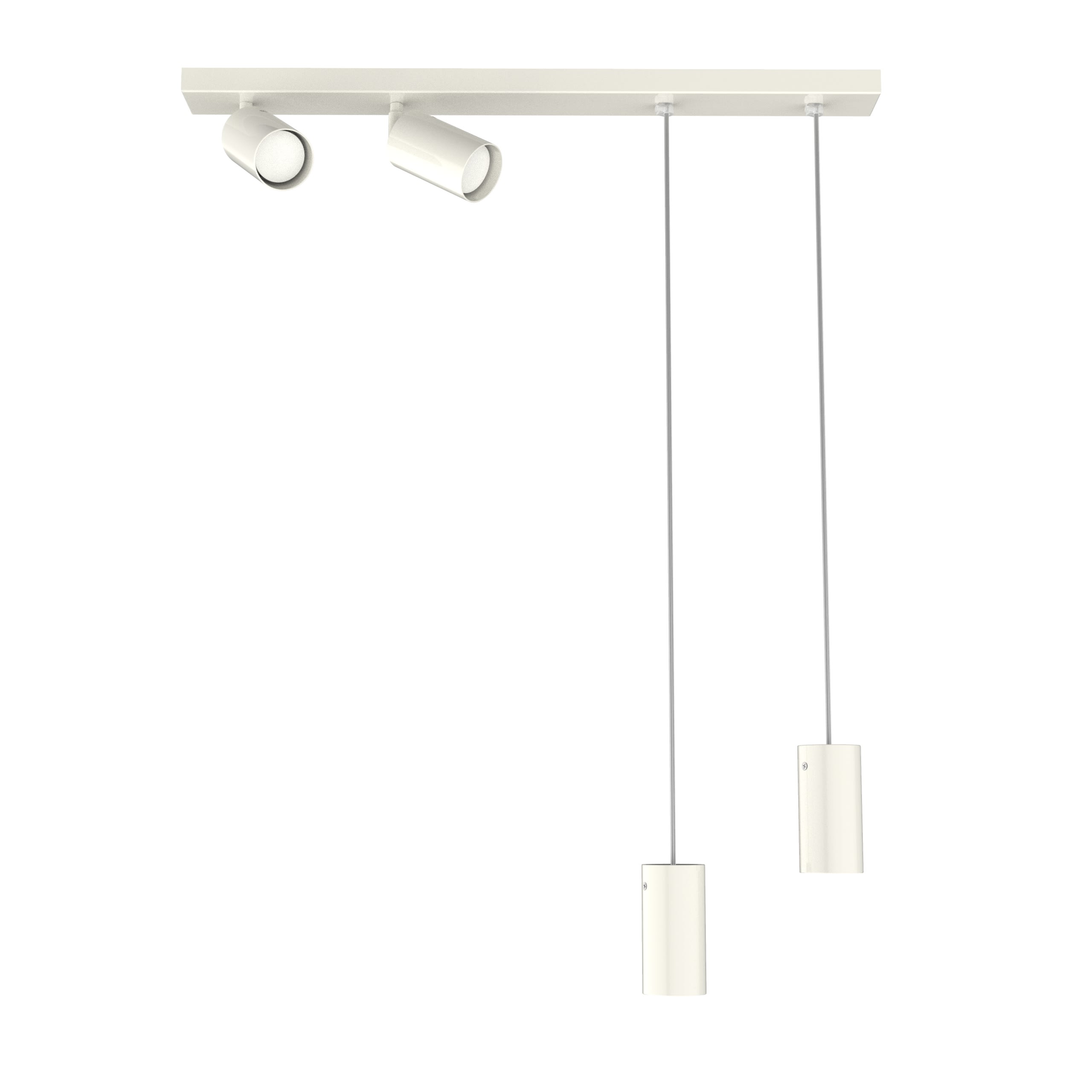 LUMICOM - HYBRID plf/sosp h15 metallo bianco lucido 4xGU10