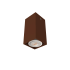 LUMICOM - LUMICOM | CUBE Plafoniera, 1X GU10, max 33W, metallo, marrone corten, H10cm
