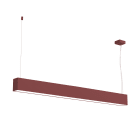 LUMICOM - LUMICOM | LINEAR Sospensione, STRIP LED INTEGRATA, 24W, 4000K, metallo, rosso cowhide, L100cm
