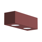 LUMICOM - LUMICOM | MANHATTAN M Plafoniera, 2X GU10, max 33W, metallo, rosso cowhide, 25x10cm