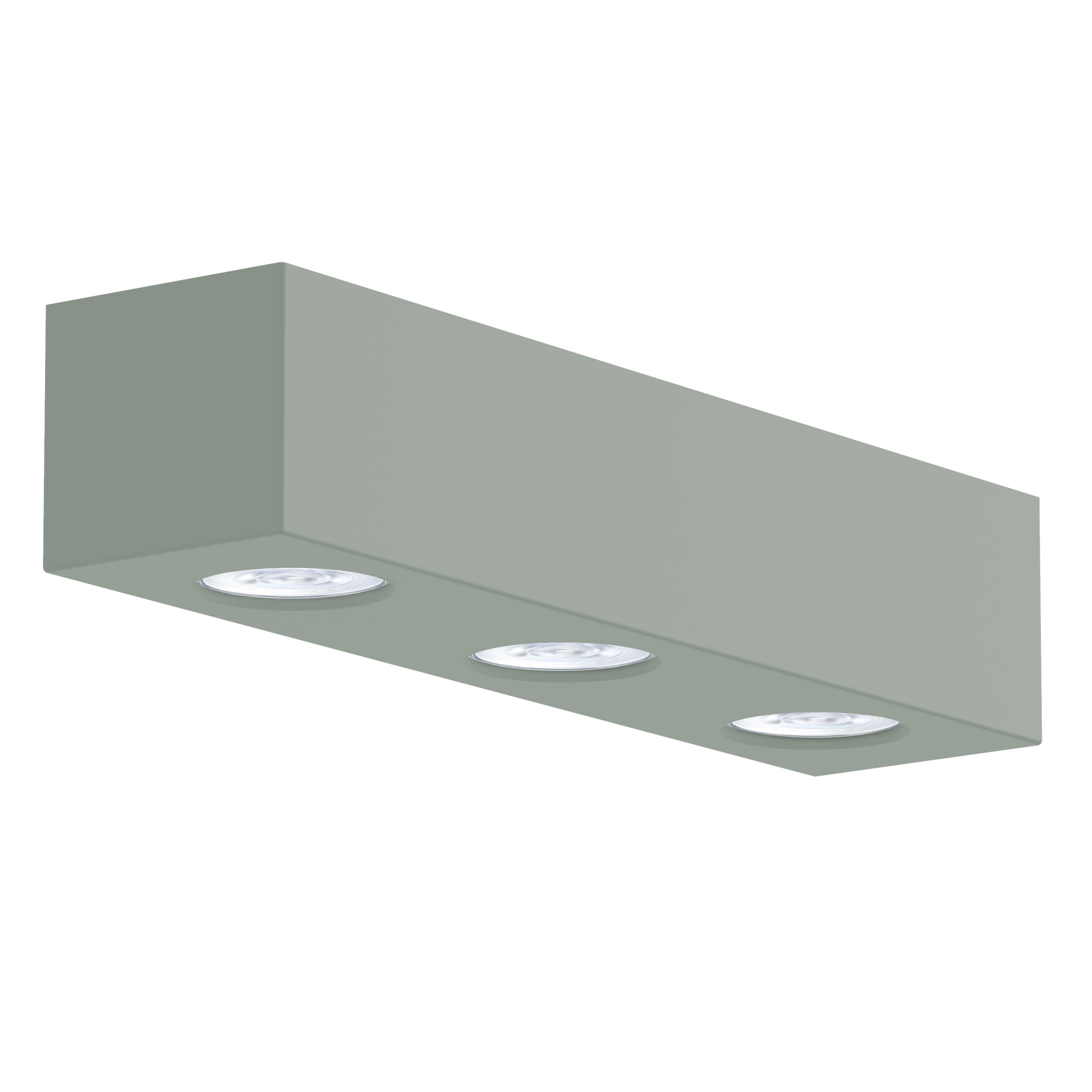 LUMICOM - LUMICOM | MANHATTAN L Plafoniera, 3X GU10, max 33W, metallo, verde iceberg, 30x10cm