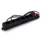 MED - Multipresa NERA 16A 6 prese bip. schuko + inter. cavo 1,5m - 3x1,5mm2 - max 3500W.