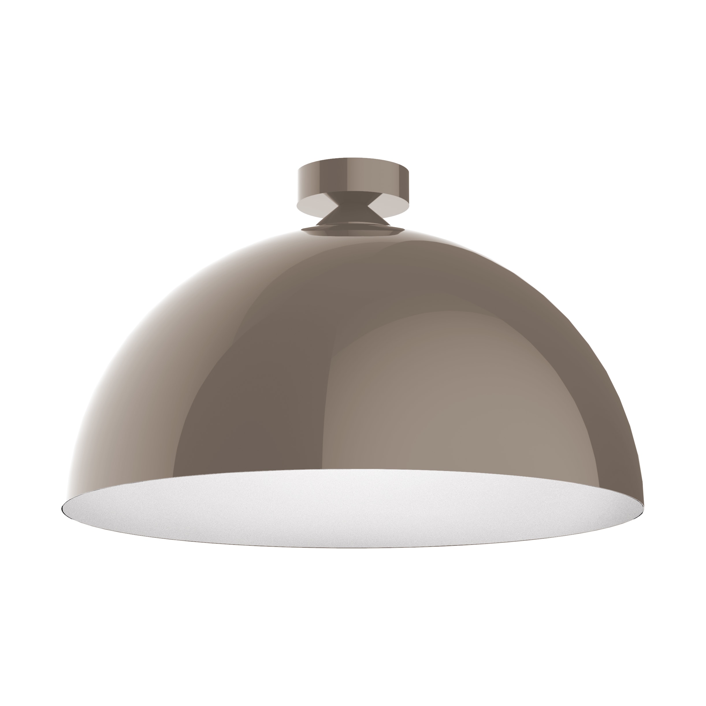 LUMICOM - CASSIS plafoniera Ø40 metallo tortora lucido/bianco 1x E27