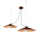 LUMICOM - COLOMBO X2 sospensione Ø40 metallo corten/foglia rame 2XE27