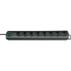 BRENNENSTHUL - Multipresa 8 prese nero cavo 2m H05VV-F 3G1,5 Spina ita 16A