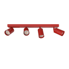 LUMICOM - LUMICOM | FORM L Plafoniera, 4X GU10, max 33W, metallo, rosso lucido, L.60cm