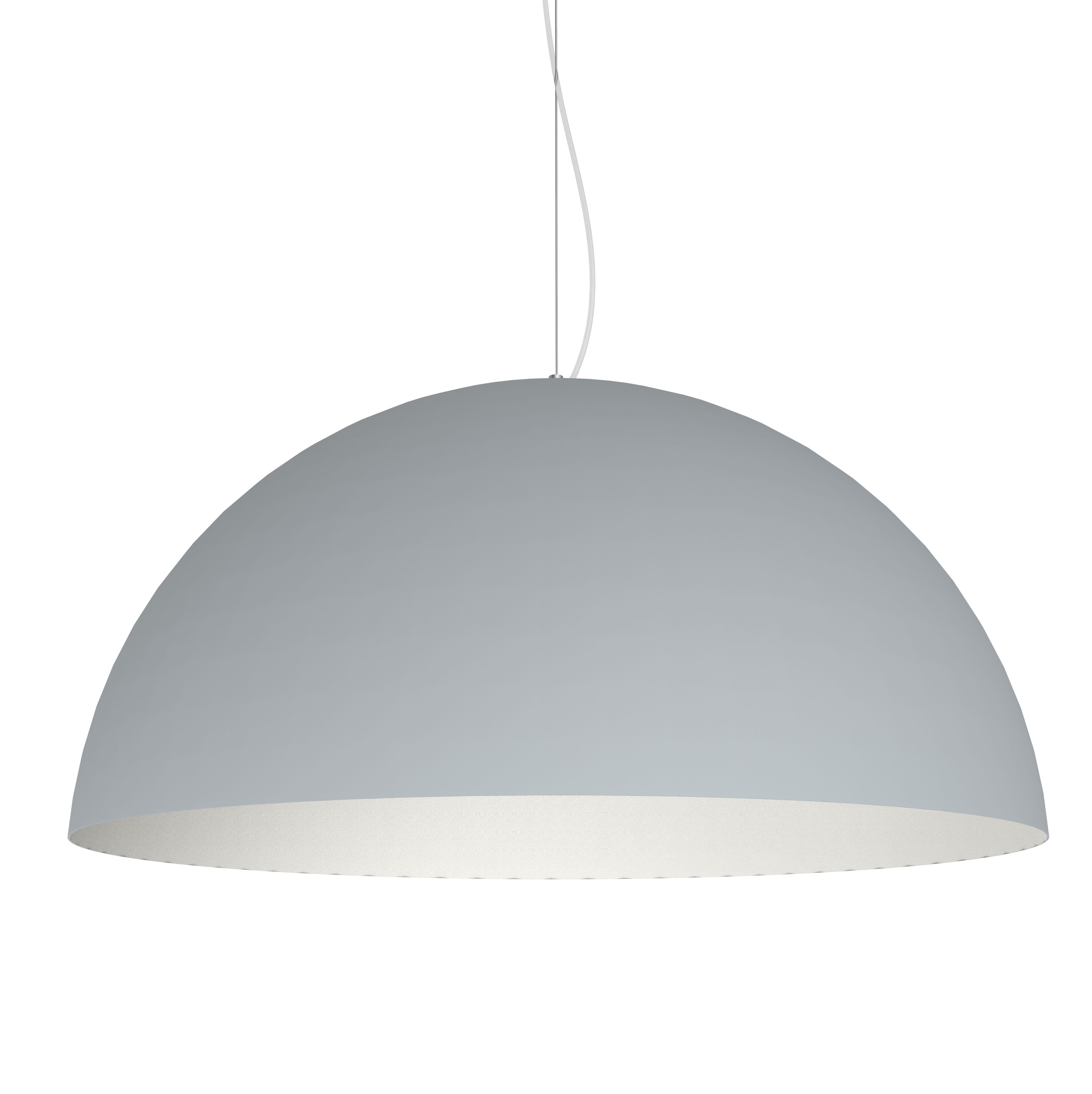 LUMICOM - CASSIS sospensione Ø60 metallo grigio/bianco 1 x E27