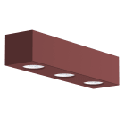 LUMICOM - LUMICOM | MANHATTAN L Plafoniera, 3X GU10, max 33W, metallo, rosso cowhide, 30x10cm