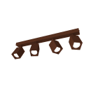 LUMICOM - LUMICOM | BRINCK Deckenleuchte L, 4X GU10, max 33W, metall, corten, L.6cm
