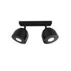 LUMICOM - LUMICOM | CAMPANELLA Plafoniera, 2X GU10, max 33W, metallo, nero lucido, D.12cm