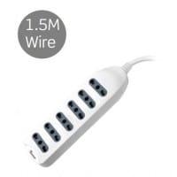MED - Presa multipla 6 prese Bipasso 10/16A cavo 3x1.0mm  1,5m.