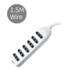 MED - Presa multipla 6 prese Bipasso 10/16A cavo 3x1.0mm 1,5m.