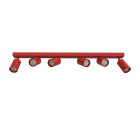 LUMICOM - LUMICOM | FORM plafoniera, 6XGU10, max 33W, metallo, rosso lucido, L90cm