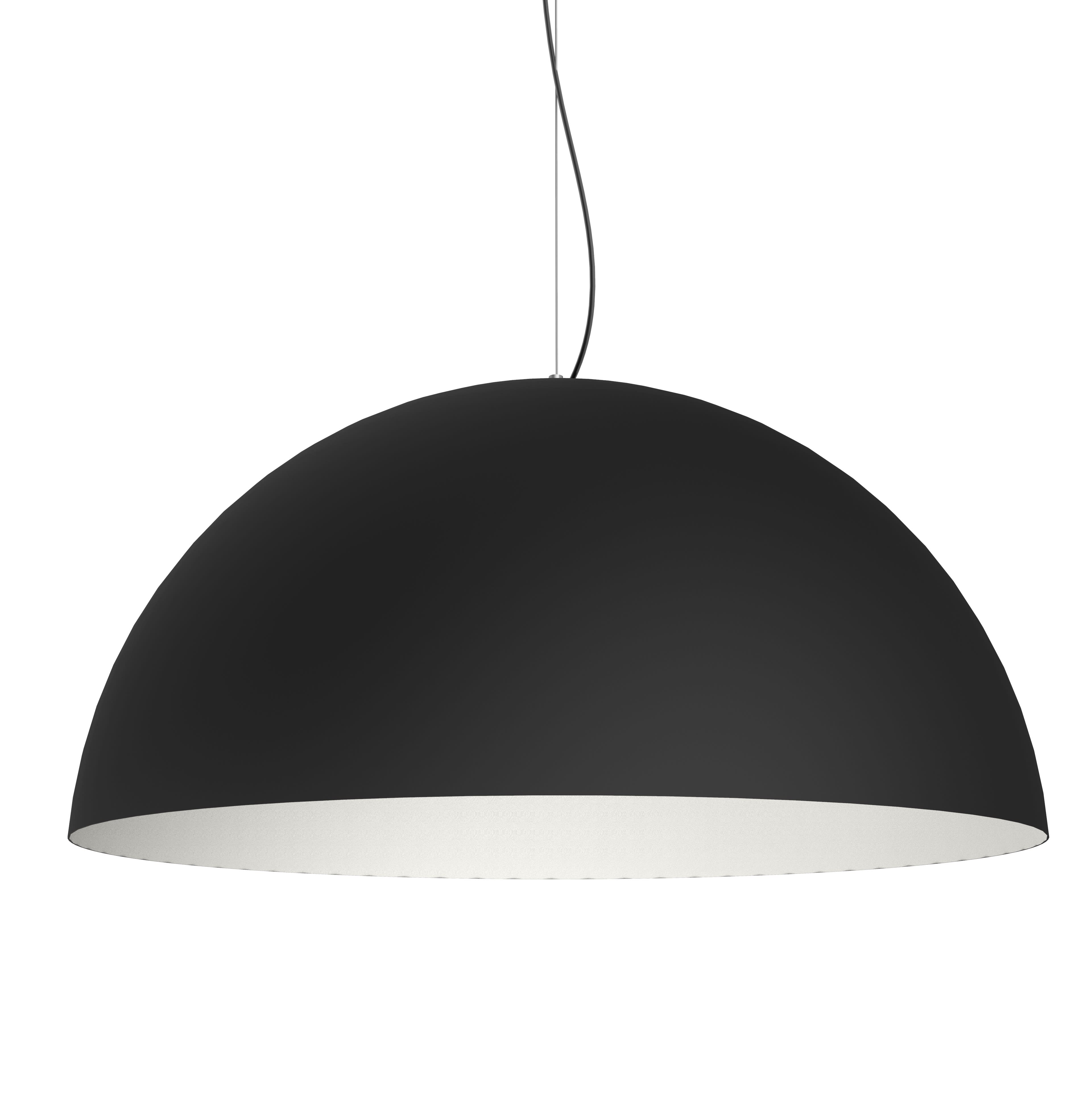 LUMICOM - CASSIS sospensione Ø60 metallo nero opaco/bianco 1x E27