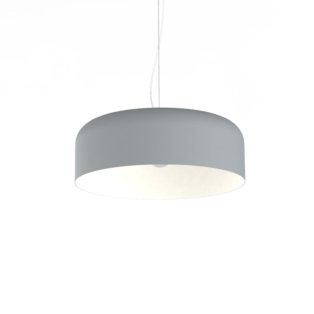 LUMICOM - TUZZI sospensione ø50 metallo grigio window/bianco 1XE27