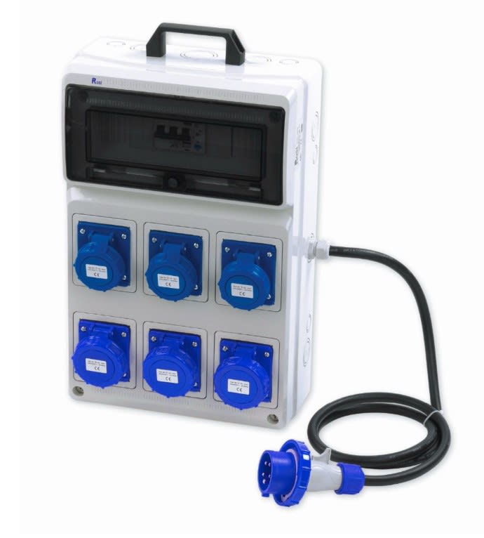 ROSI MATERIALE ELETT - QUADRO ACS 6 PRESE 16 A 2P+T 230V IP67+ 3 INT MT 16 A 2P+DIFF. 25 A 2P 0,03 A+CAVO, 3KW