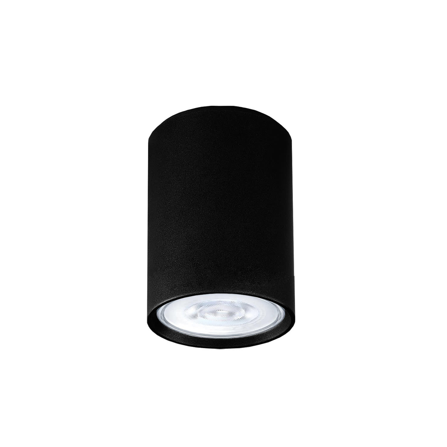 LUMICOM - LUMICOM | ROND Plafoniera, 1x GU10, max 33W, metallo, nero lucido, D.6cm x H10cm