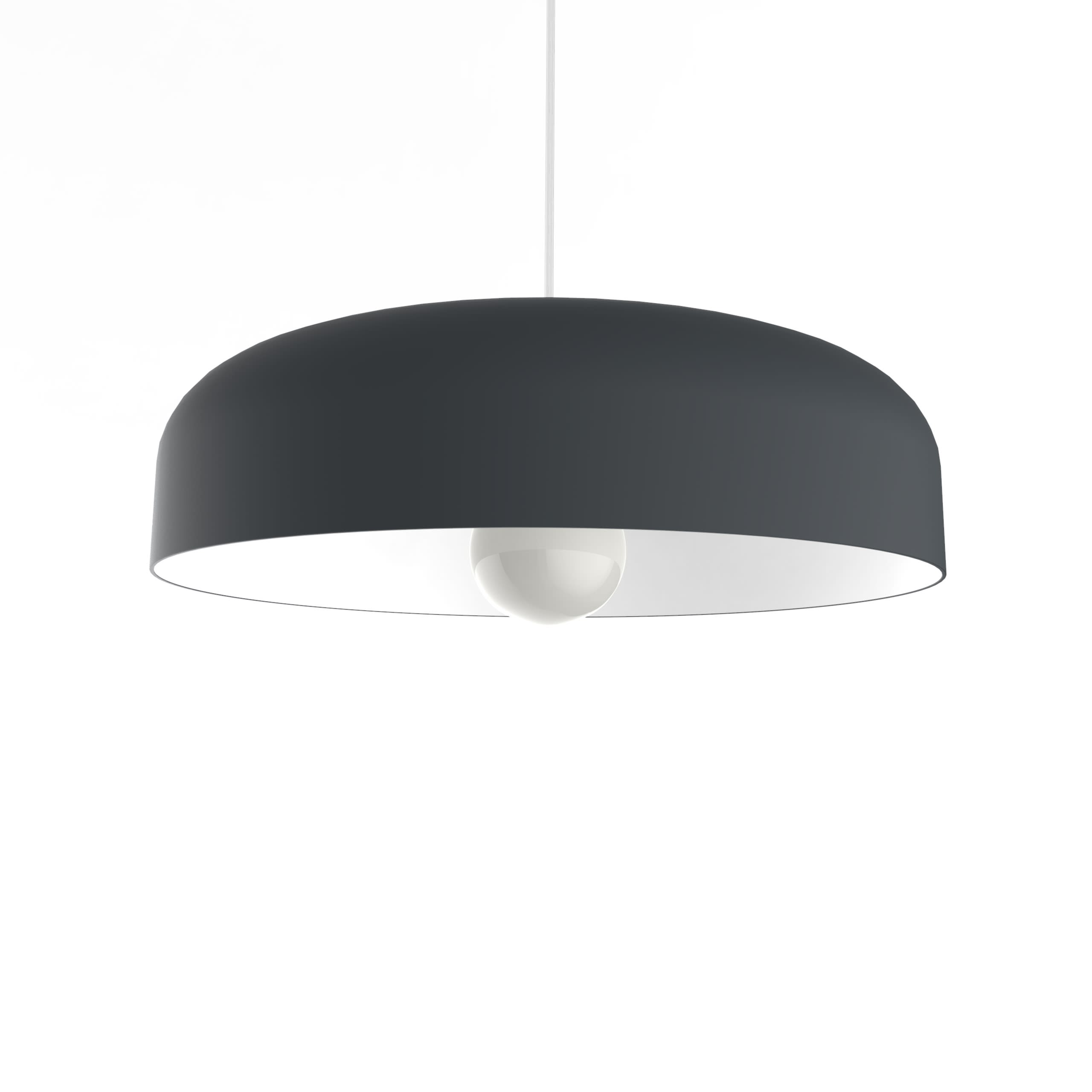 LUMICOM - TUZZI Pendelleuchte ø40 grau /Weiß Metall 1XE27