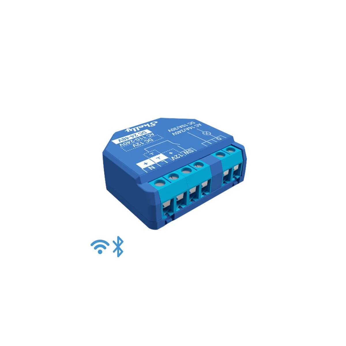 SHELLY - Shelly Plus 1 -Smart Relay 16A AC/DC WiFi/BT + cont. pulito